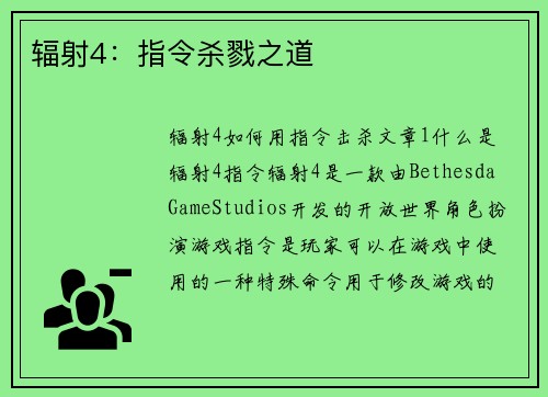 辐射4：指令杀戮之道